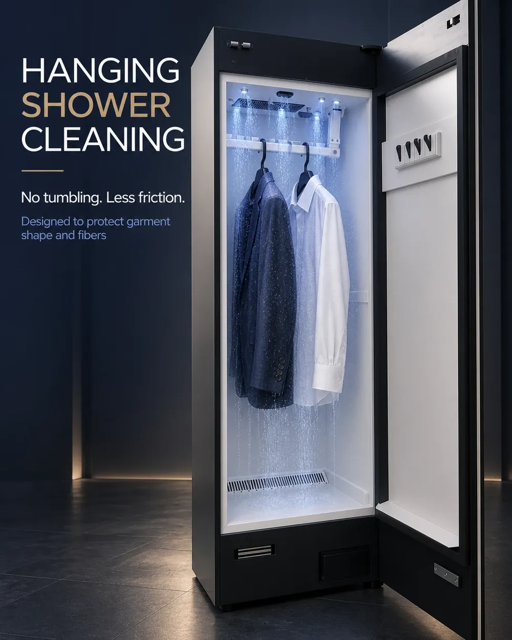 LINGCHONG WashDry Cabinet يغسل الملابس المعلّقة بالرذاذ